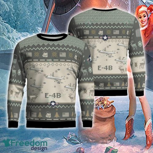 E-4B E4B Aircraft Ugly Christmas Sweater For Men And Women - E-4B E4B Aircraft Ugly Christmas Sweater For Men And Women Photo 1