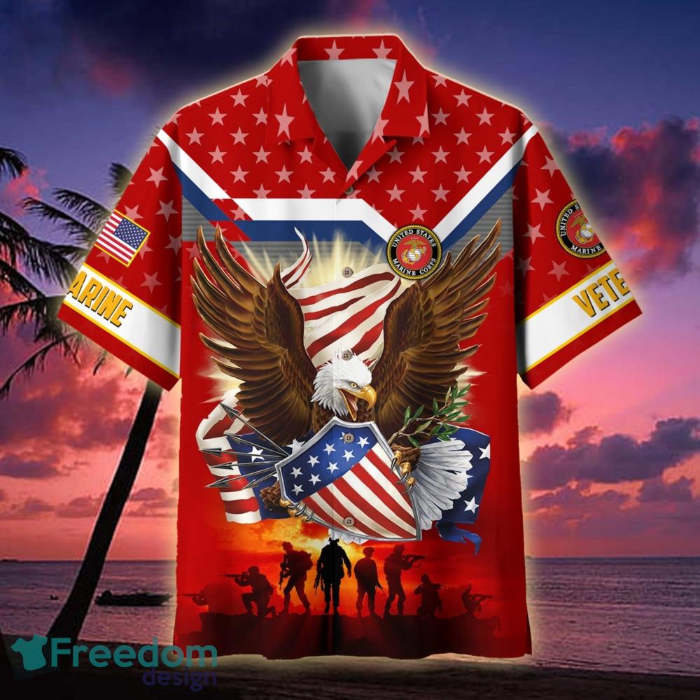 Colored Feather Eagle Multiservice US Navy Hawaiian Shirt For Men Veteran -  Freedomdesign