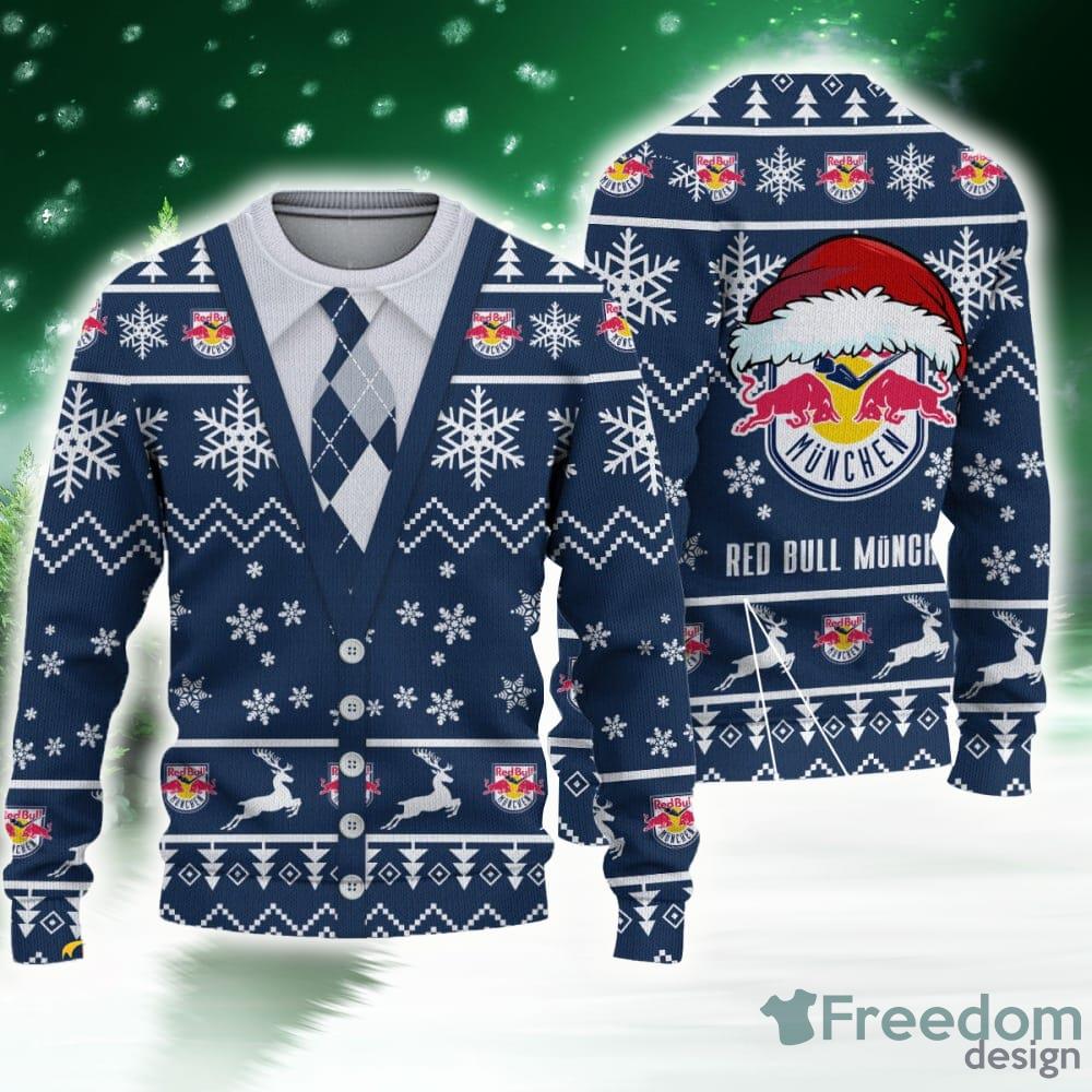 HOT Red Bull Munchen Blue Mix White Christmas Luxury Brand Sweater Limited  Edition