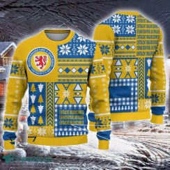 Eintracht Braunschweig Pocket Bundesliga Logo Team Design Ugly Christmas Sweater For Fans Gift - Eintracht Braunschweig Hibiscus Bundesliga Ugly Christmas Sweater For Fans Gift