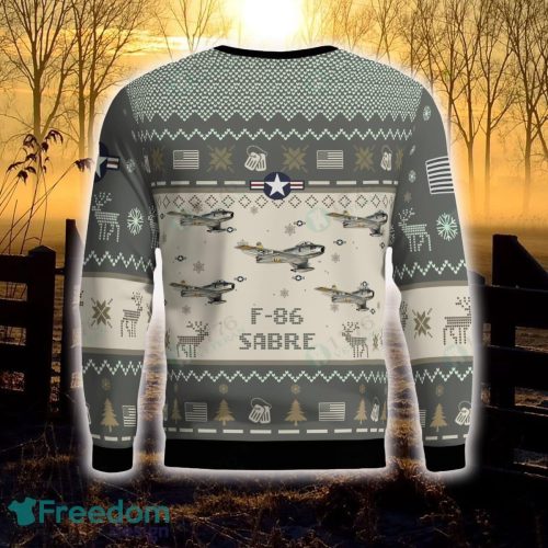 F-86 Sabre F86 Aircraft Ugly Christmas Sweater Veterans Holidays For Men And Women - F-86 Sabre F86_Aircraft Ugly Sweater_3