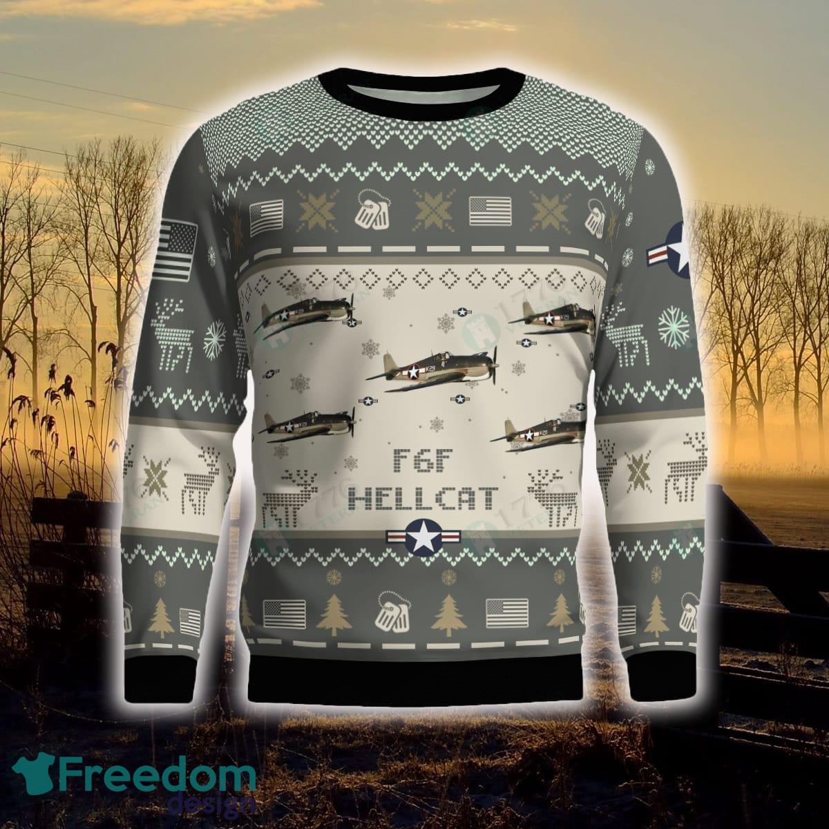 F6F Hellcat Aircraft Ugly Christmas Sweater Veterans Holidays For Men And Women - F6F Hellcat_Aircraft Ugly Sweater_2