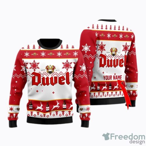 Funny Duvel Beer Ugly Christmas Sweater Men And Women Holiday Gift Custom Name Gift For Christmas Product Photo 1