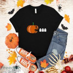 Funny Halloween Pumpkin Eating Ghost, Gamer Men Women Kids T-Shirt Halloween Gift
