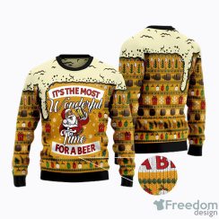 Funny Santa Christmas Most Wonderful Time For Beer AOP Ugly Christmas Sweater Christtmas Holiday Gift