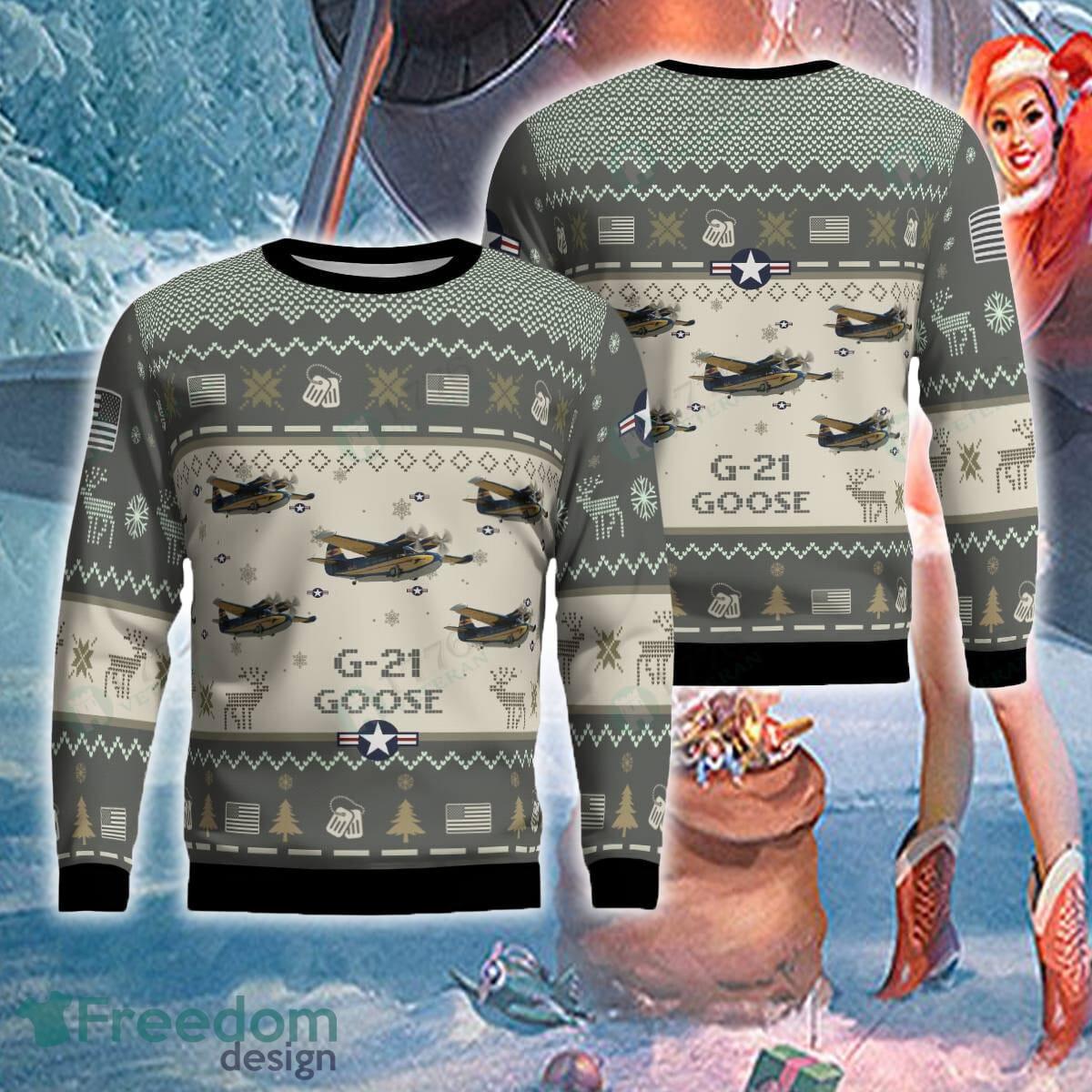 G 21 Goose G21 Aircraft Ugly Christmas Sweater For Men And Women image G-21 Goose G21 Aircraft Ugly Christmas Sweater For Men And Women - G-21 Goose G21 Aircraft Ugly Christmas Sweater For Men And Women Photo 1