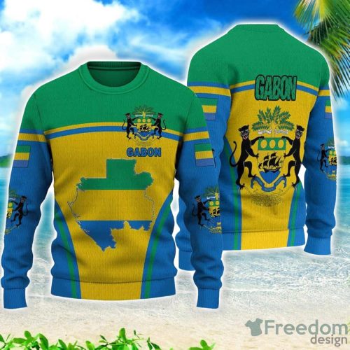 Gabon Active Flag All Over Printed 3D Sweater Christmas Gift Product Photo 1