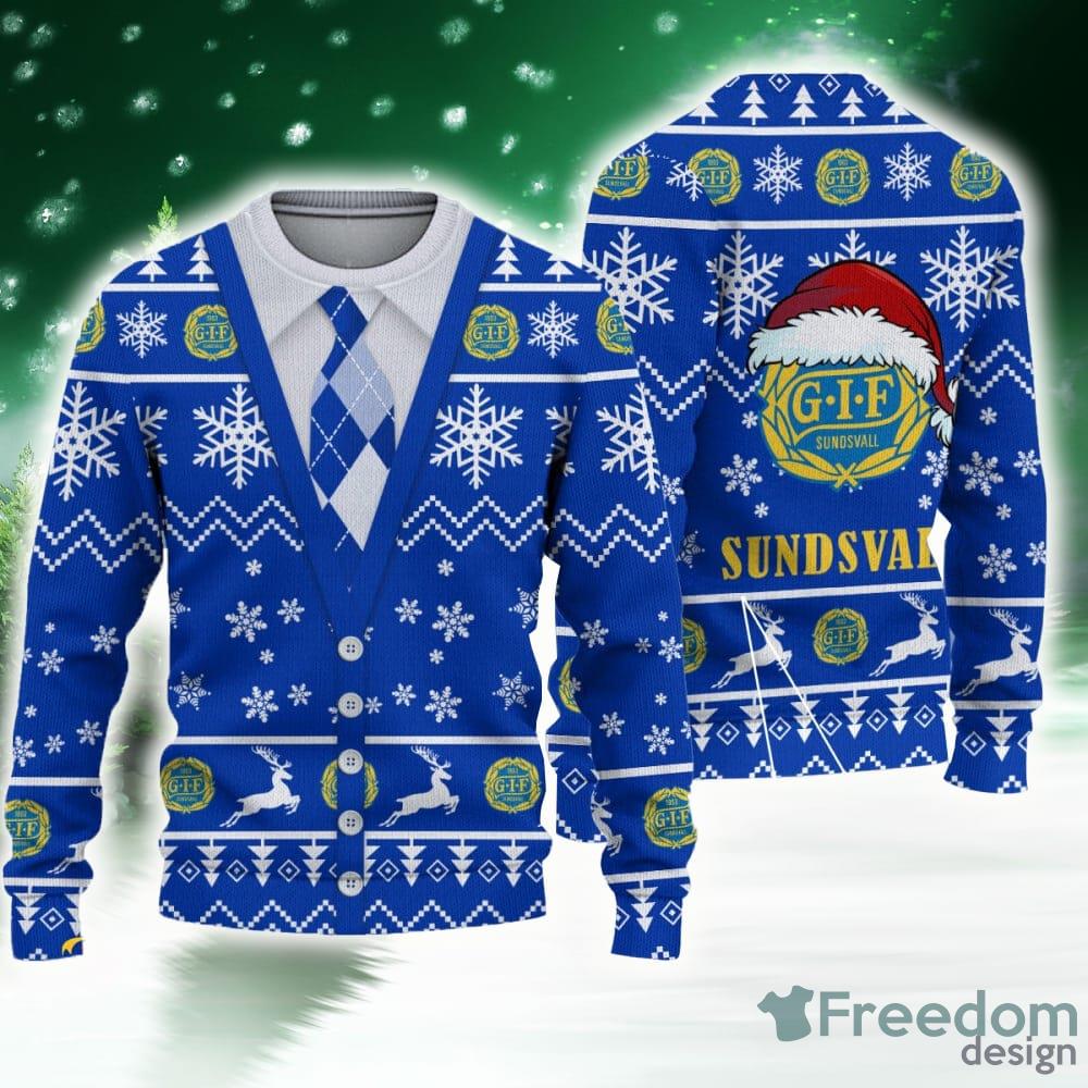 St Louis Blues Santa Hat Pattern Ugly Christmas Sweater For Men