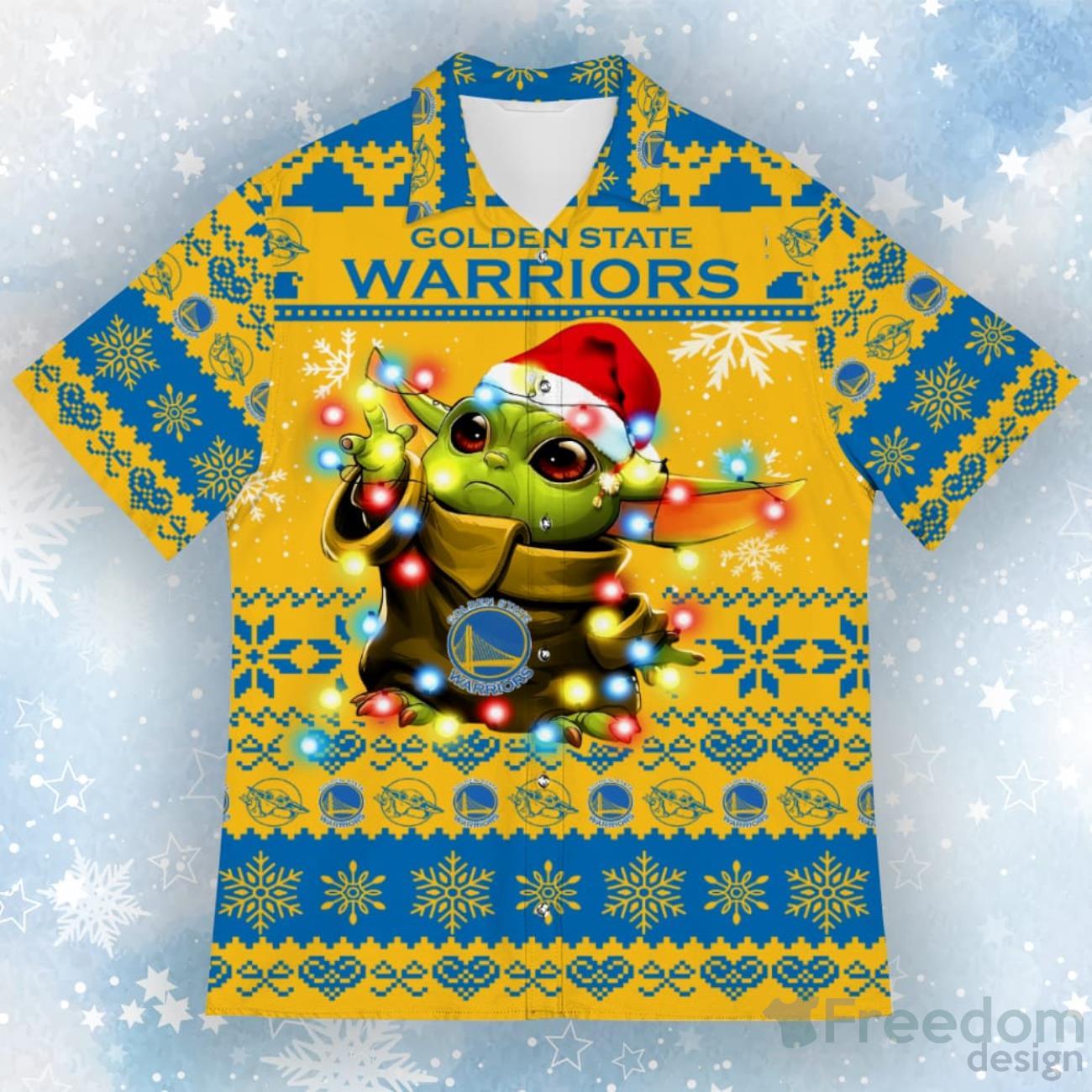 Golden State Warriors Baby Yoda Star Wars Christmas Hawaiian Shirt