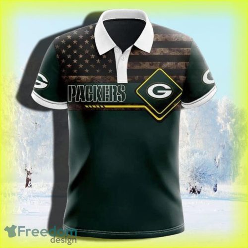 Green Bay Packers American Flag Polo Shirt For Men And Women Product Photo 1