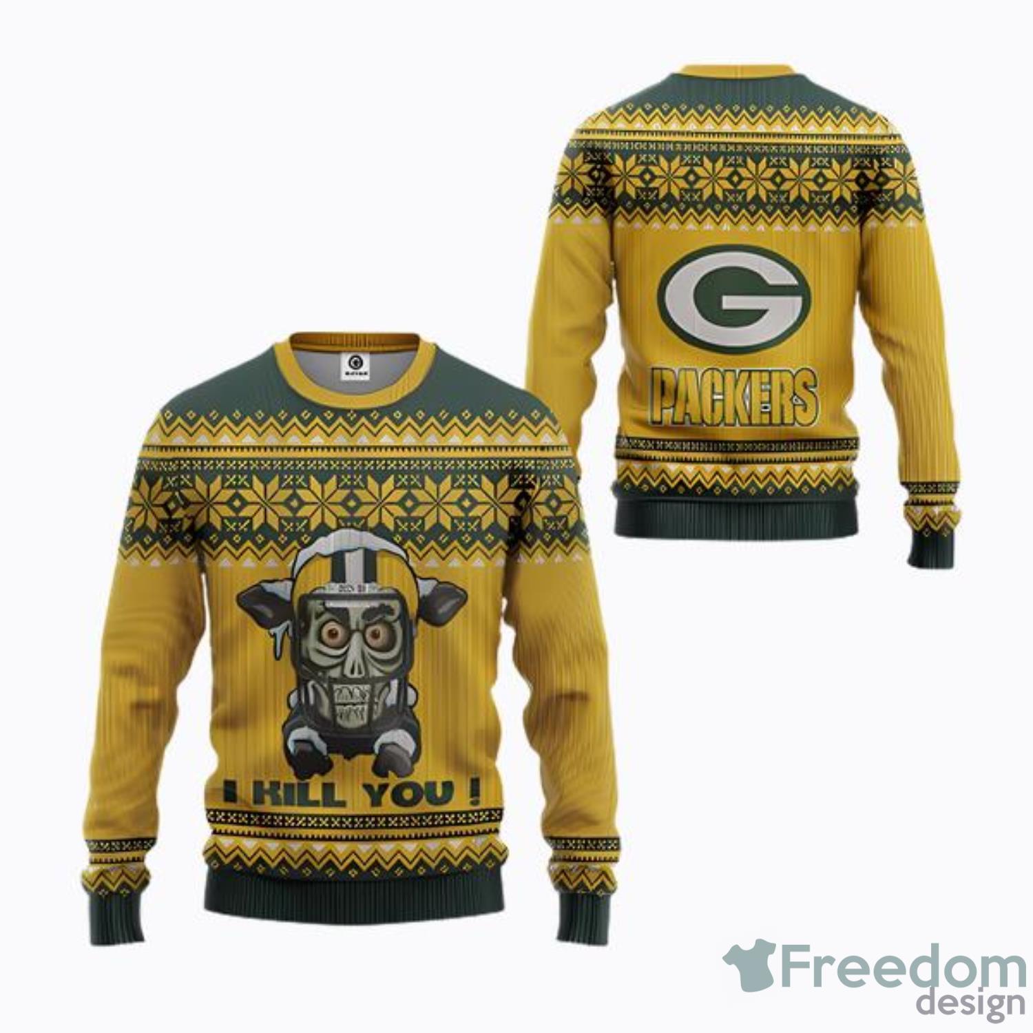 Gearhumans 3D Green Bay Packers Christmas Ugly Sweater Custom Tshirt H