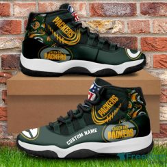 Green Bay Packers Custom Name NFL Air Jordan 11 Shoes Men And Women Sneakers