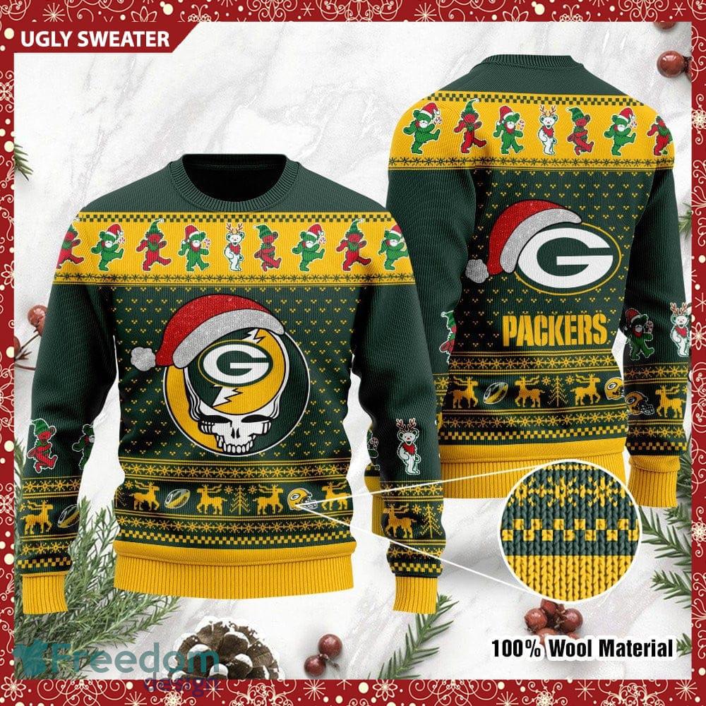 Green Bay Packers Christmas Pattern Knitted Ugly Sweater AOP For