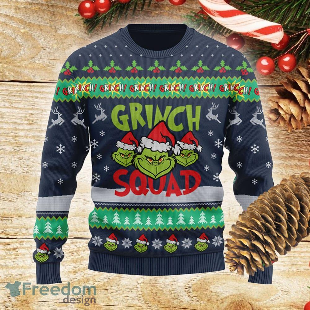 Grinch Squad Xmas Navy Sweater For Men Women