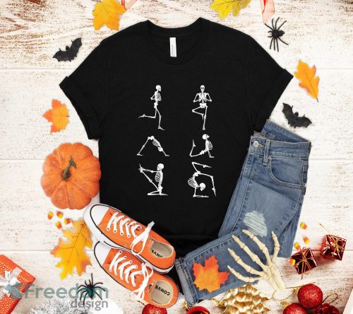 Halloween Meditating Skeleton Shirt Funny Freaky Yoga T-Shirt Halloween Gift Product Photo 1