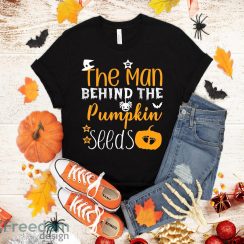 Halloween Shirt The Man Behind The Pumpkin Seed Pregnancy T-Shirt Halloween Gift