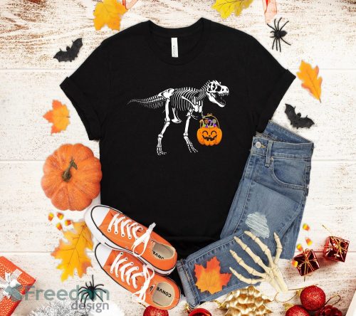 Halloween Shirts Dinosaur Skeleton T rex Scary T-Shirt Halloween Gift Product Photo 1