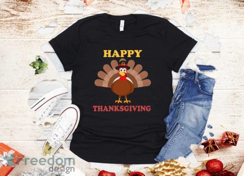 Happy Thanksgiving Shirts for Boys Girls Kids Pilgrim Turkey T-Shirt Halloween Gift Product Photo 1