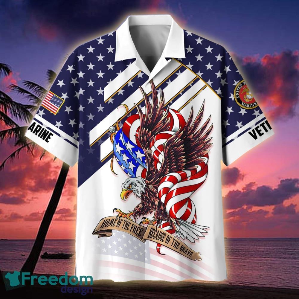 Unique Proudly Served Plus Size US Marine Corps Hawaiian Shirt For Men  Veteran - Freedomdesign