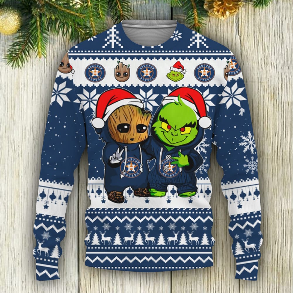 Houston Astros Baby Groot And Grinch Best Friends Football