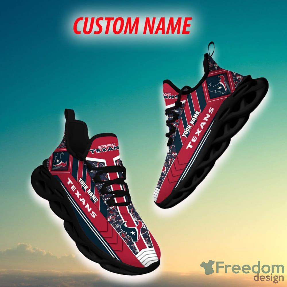 Houston Texans Personalized Name NFL Max Soul Shoes Men And Women