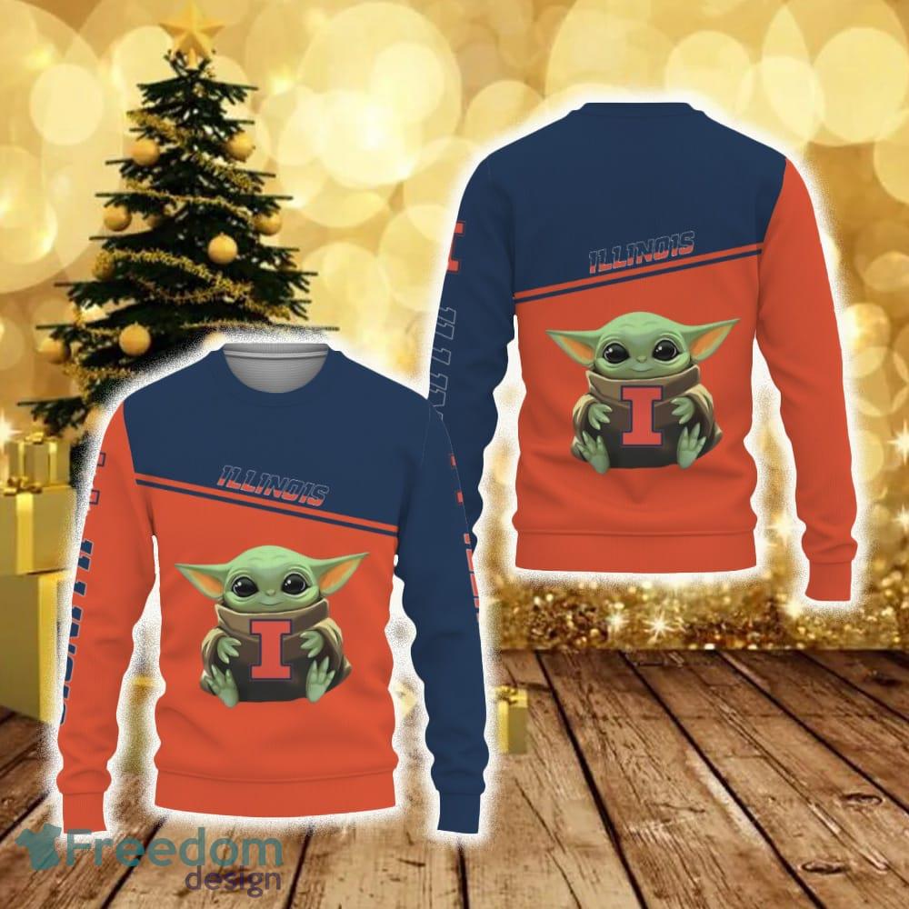 Chicago Cubs Cute Baby Yoda Star Wars 3D Ugly Christmas Sweater