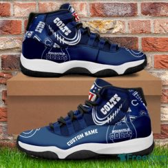 Indianapolis Colts Custom Name NFL Air Jordan 11 Shoes Men And Women Sneakers