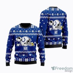 Indianapolis Colts Cute The Snoopy Show Football Helmet 3D All Over Print Ugly Christmas Sweater Men And Women Holiday Gift