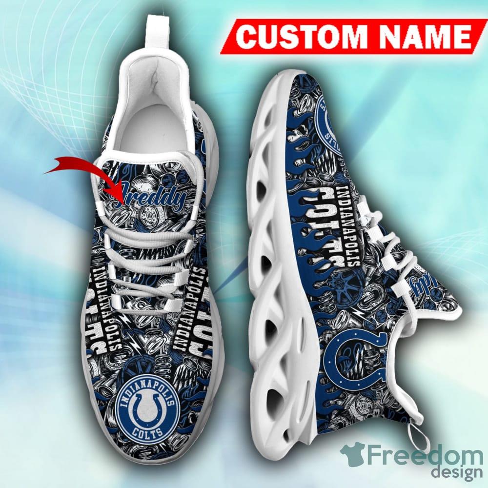 Indianapolis Colts NFL Crack Pattern Running Shoes Personalized Style Flag  US Max Soul Sneakers - YesItCustom