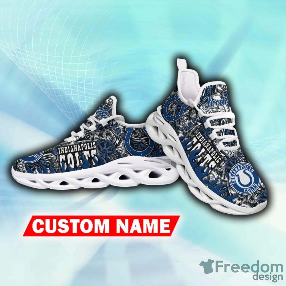 Indianapolis Colts NFL Crack Pattern Running Shoes Personalized Style Flag  US Max Soul Sneakers - YesItCustom