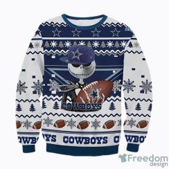 Jack Skellington Dallas Cowboys AOP Ugly Christmas Sweater Christtmas Holiday Gift