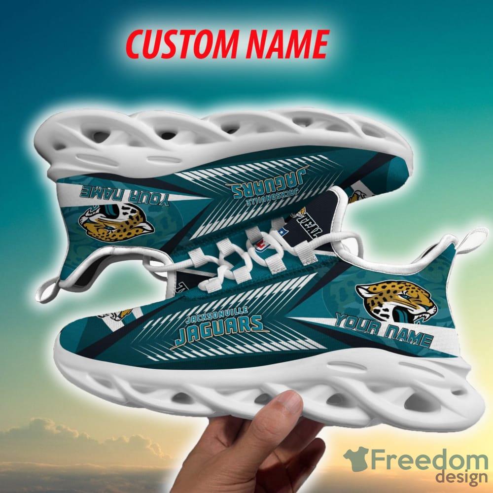 Jacksonville Jaguars Custom Name NFL Max Soul Shoes Chunky Sneakers Gift  For Fans - Banantees