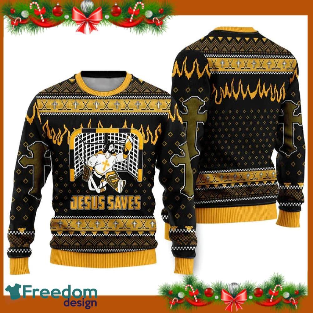 Jesus Saves Hockey Ugly Christmas Sweater Xmas Gift Men And Women Christmas  Sweater