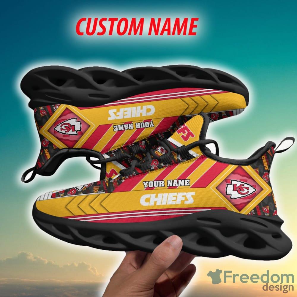 NFL Kansas City Chiefs Custom Name Red Black Max Soul Shoes V2