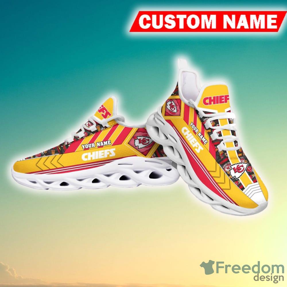 NFL Kansas City Chiefs Custom Name Red Black Max Soul Shoes V2