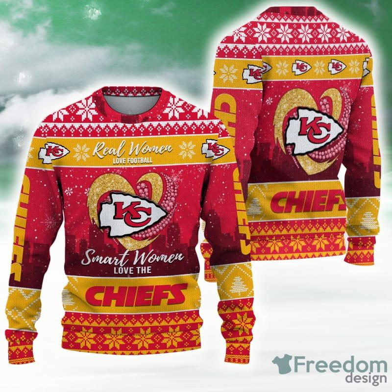 Kansas City Chiefs Football Team Logo Custom Name Full-print Knitted Sweater  - Freedomdesign