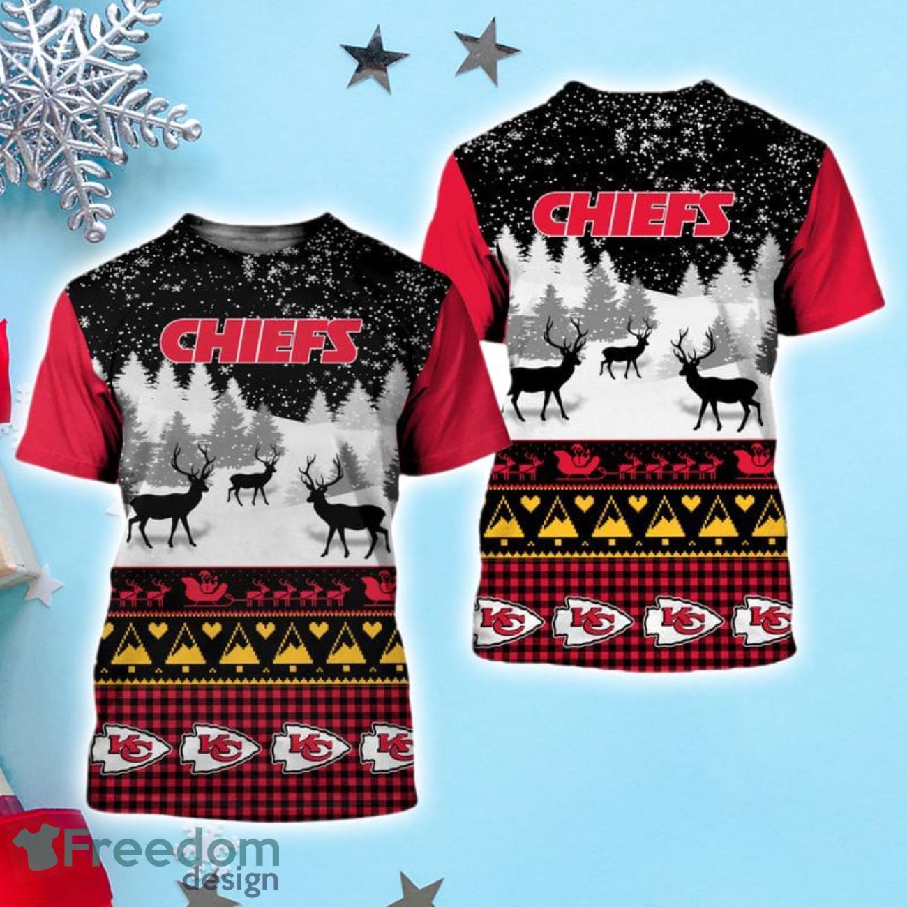 Kansas City Chiefs Even Santa Claus Cheers For Christmas NFL Shirt For Fans  - Freedomdesign