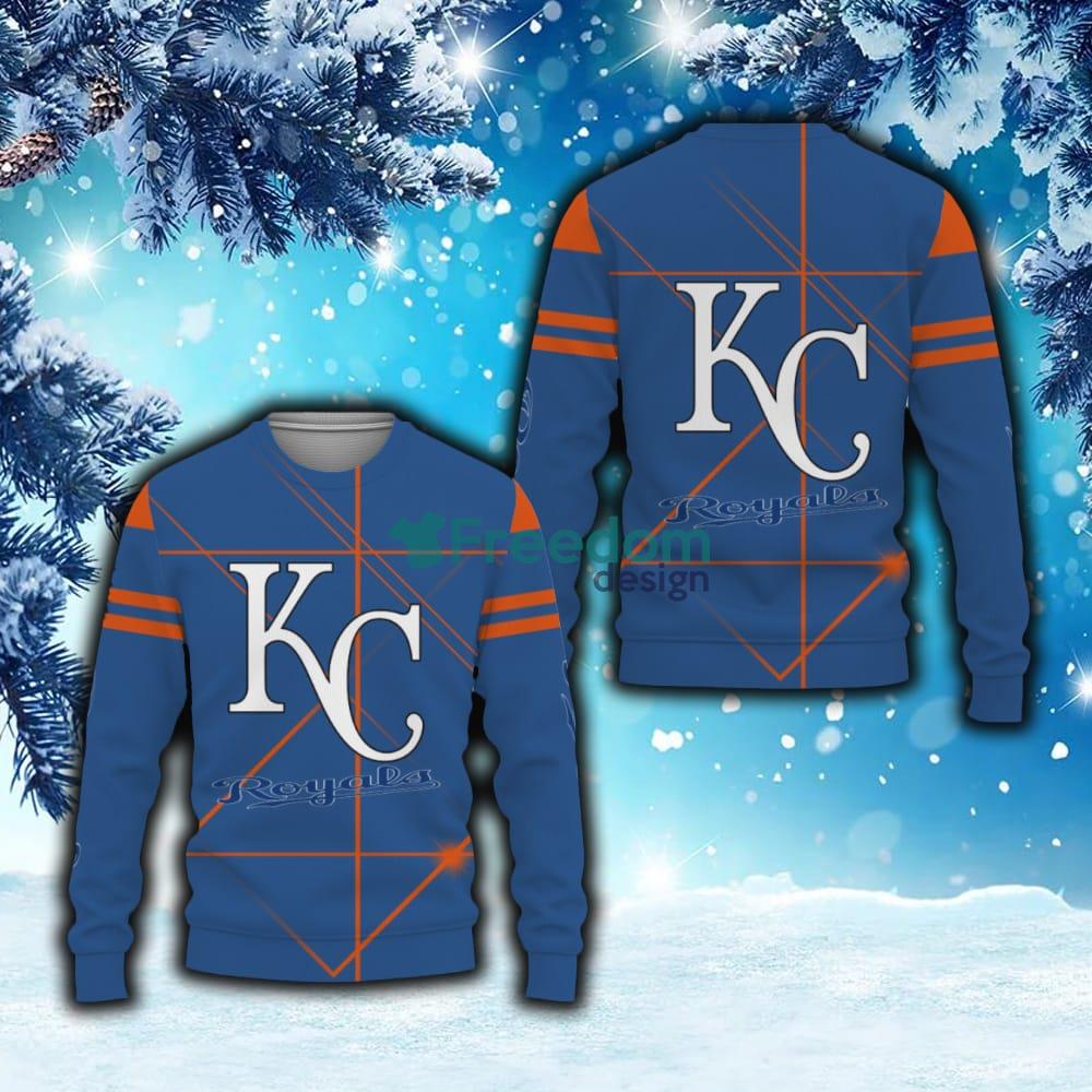 FOCO Men's Royal Kansas City Royals Patches Ugly Pullover Sweater