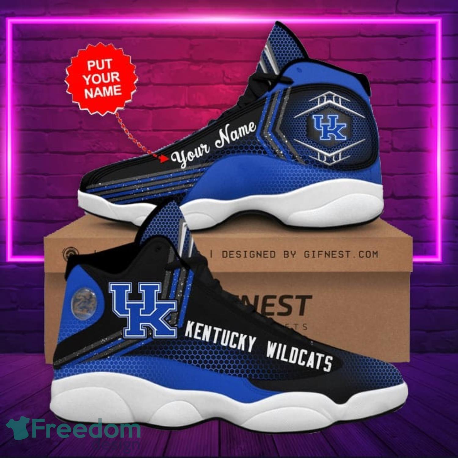 Kentucky Wildcats Fans Custom Name Air Jordan 13 Sneaker Shoes