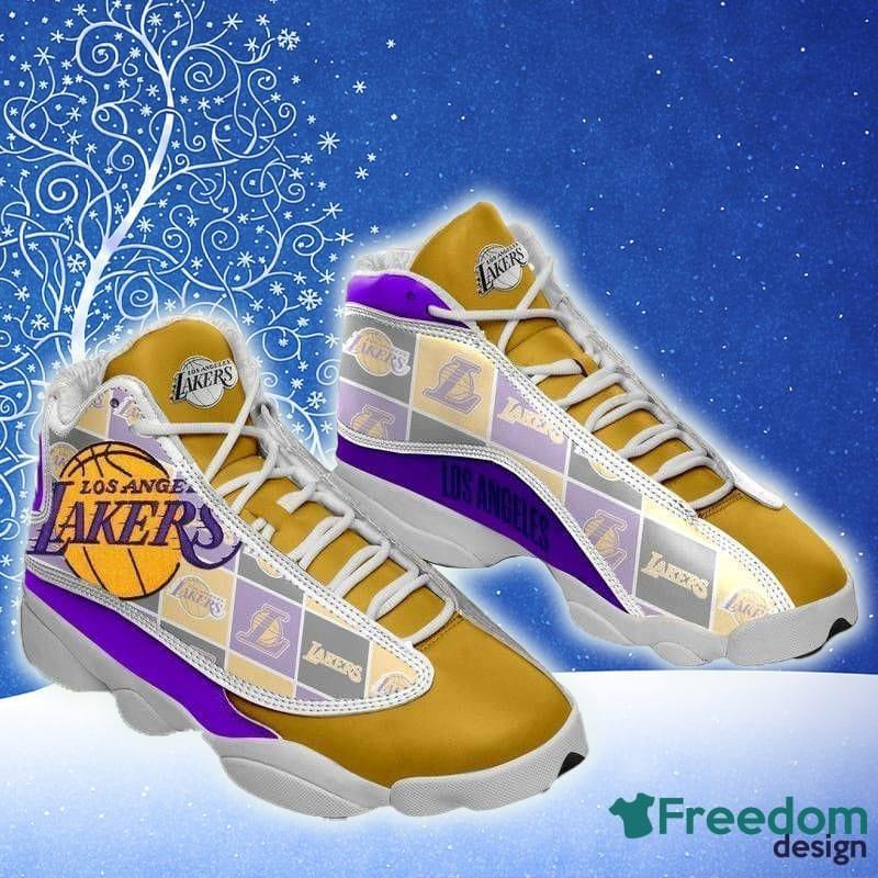 Basketball Sneakers Custom Name NBA LA Lakers Sport Team Air Jordan 13  Shoes For Fans