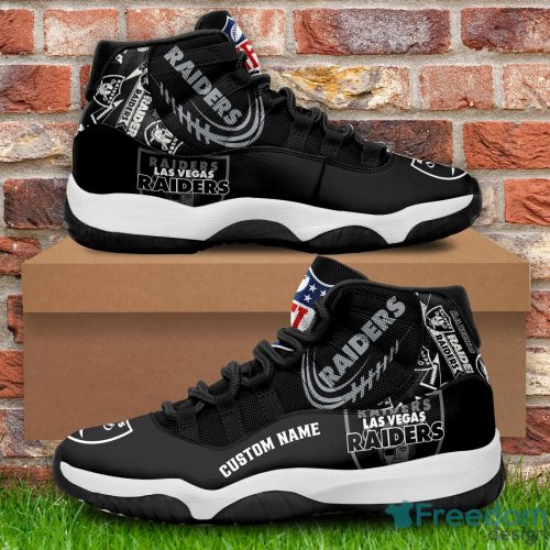 Las Vegas Raiders Custom Name NFL Air Jordan 11 Shoes Men And Women Sneakers Product Photo 1