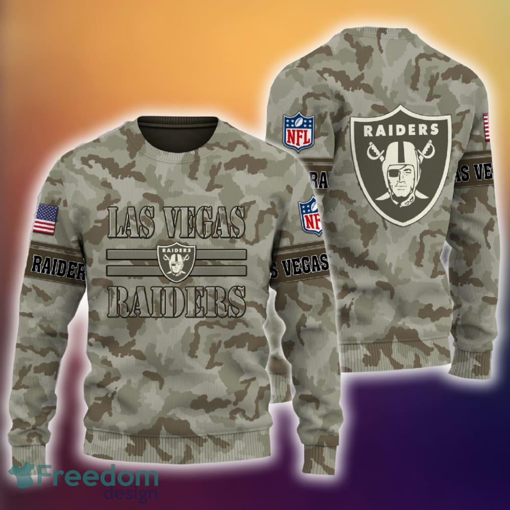 Las Vegas Raiders Brown 3D Hoodie Raiders Camo Brown Military 3d Sweatshirt  American Football Gifts - Best Seller Shirts Design In Usa