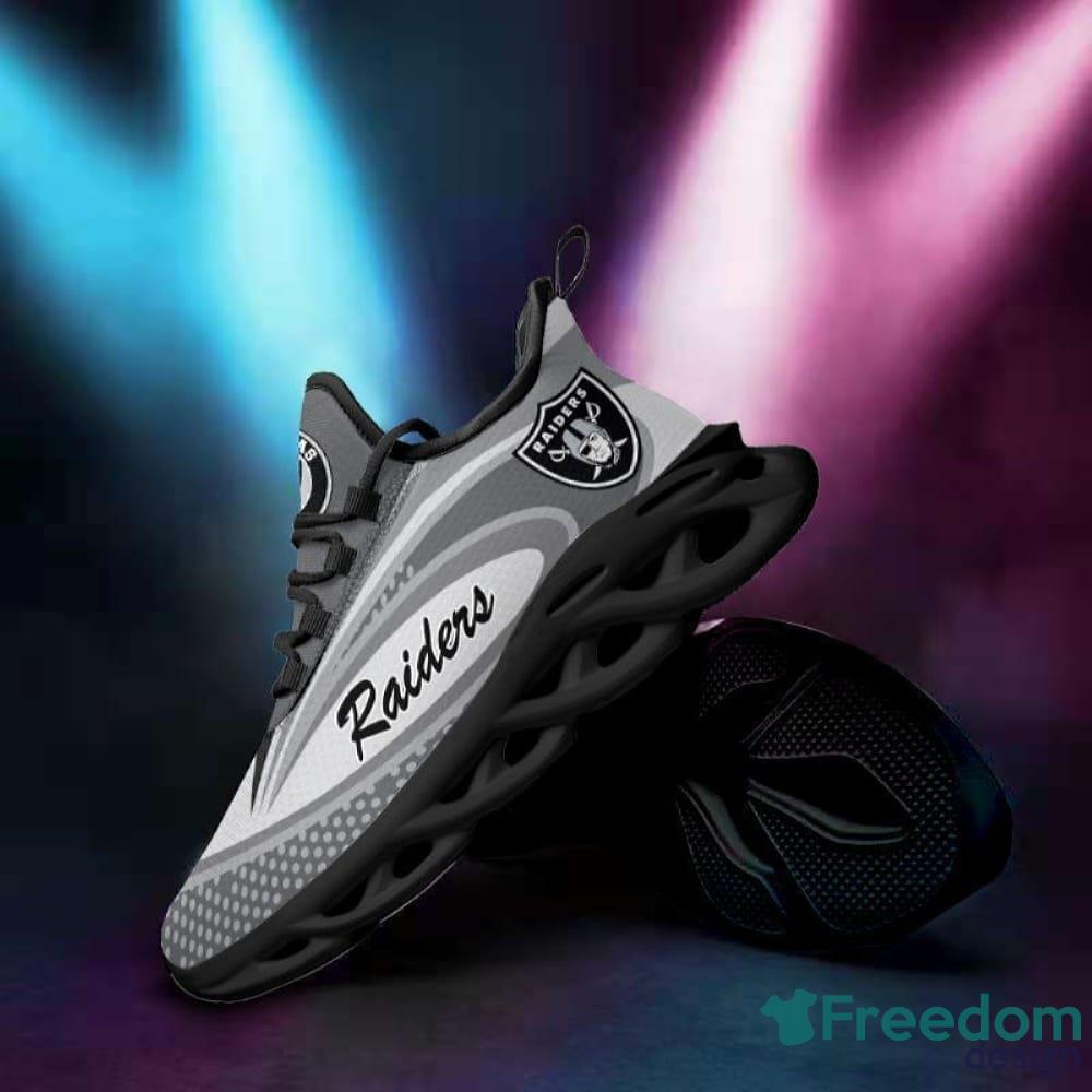 Las Vegas Raiders Custom Name NFL Neon Light Max Soul Shoes Gift For Fans  Running Sneaker - Freedomdesign