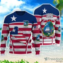 Liberia Active Flag All Over Printed 3D Sweater Christmas Gift