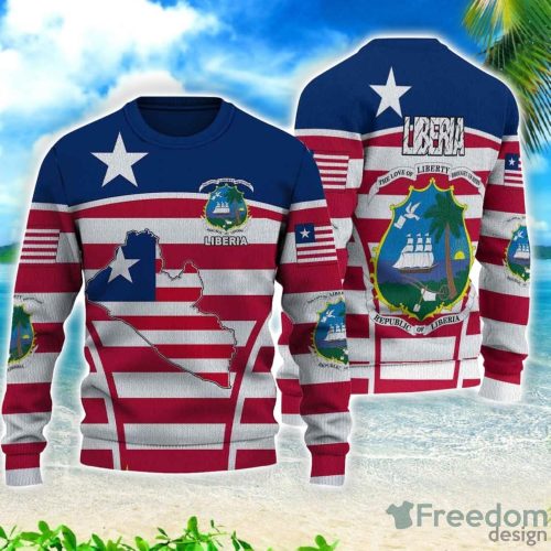 Liberia Active Flag All Over Printed 3D Sweater Christmas Gift Product Photo 1