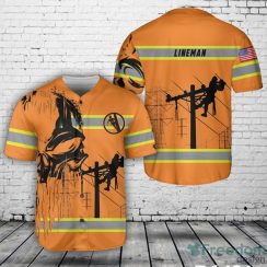 Lineman Baseball Jersey Shirt Sport Gift For Men And Women Orange