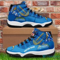 Los Angeles Chargers Custom Name NFL Air Jordan 11 Shoes Men And Women Sneakers