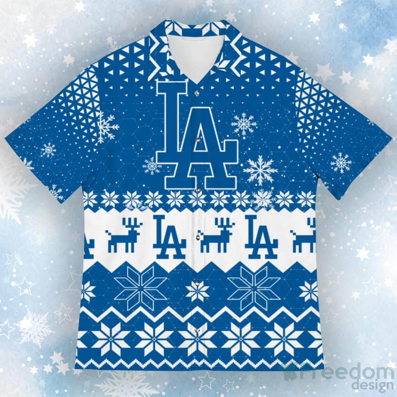 Los Angeles Dodgers New Trends Custom Name And Number Christmas Hawaiian  Shirt - Freedomdesign