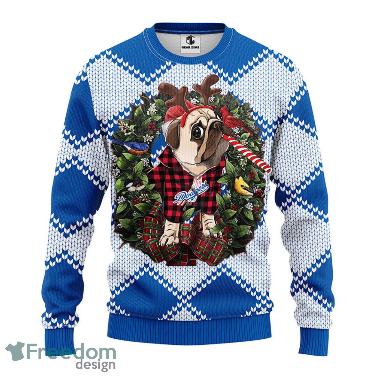 Los Angeles Dodgers Pub Dog Christmas Ugly Sweater - Freedomdesign