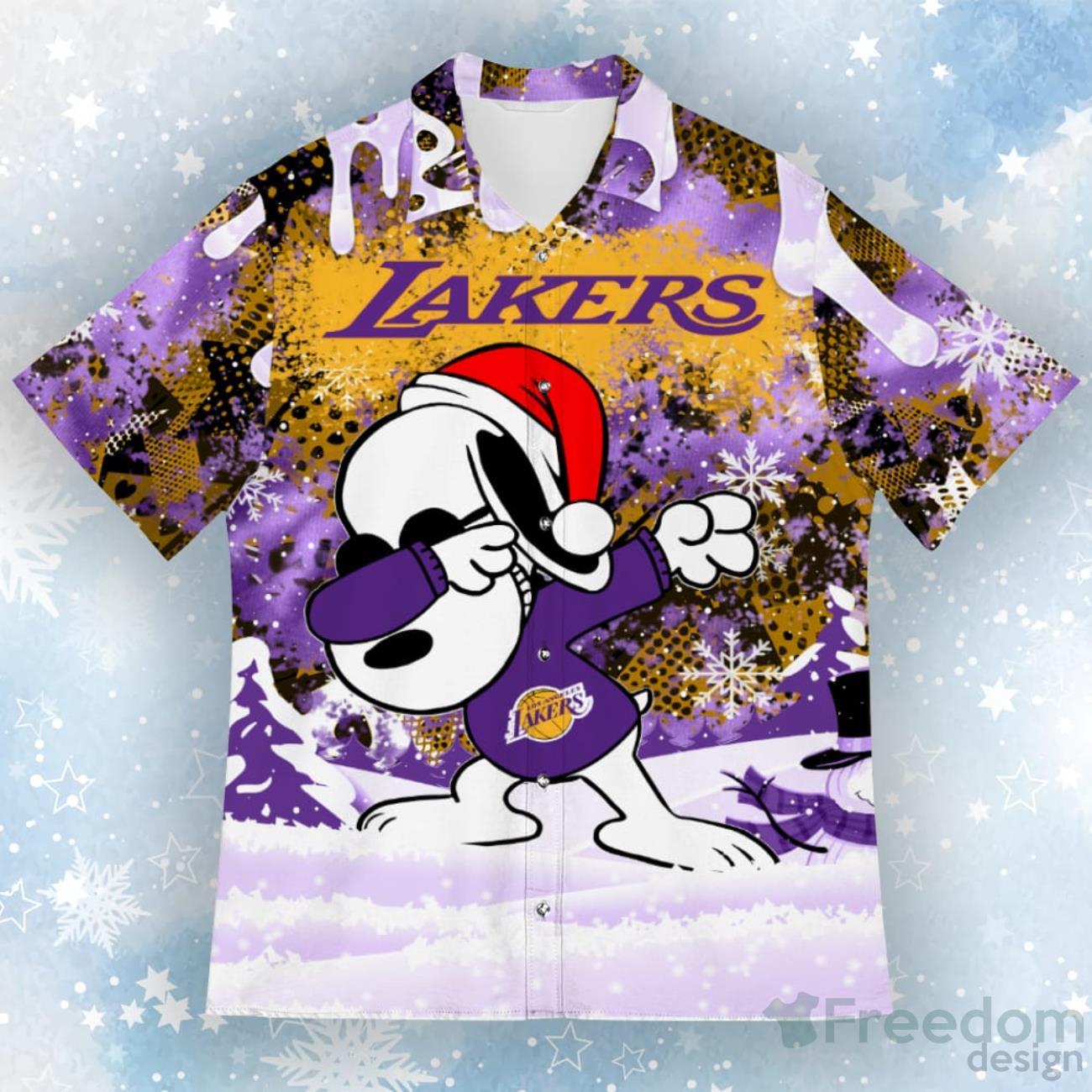 Los Angeles Lakers Snoopy Dabbing The Peanuts Christmas Hawaiian Shirt -  Freedomdesign